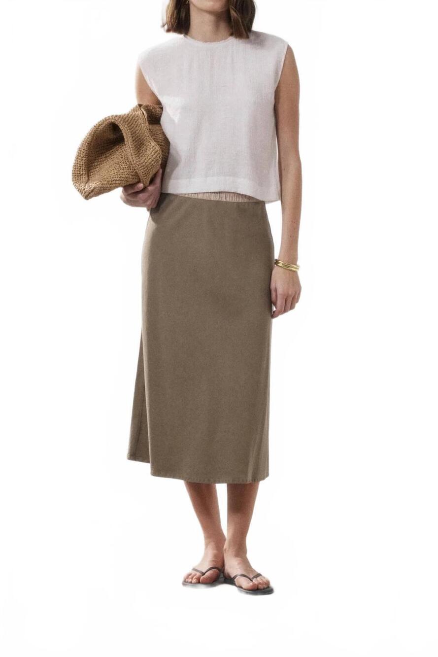 NEW HARTFORD jima woven skirt in khaki